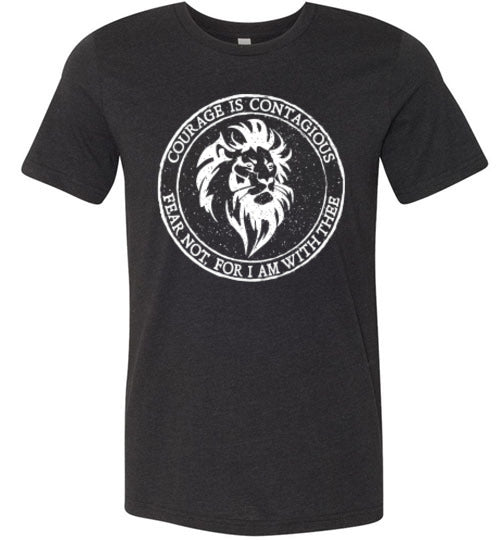 Men's Athletic Fit Crew - Courage Is Contagious - White Ink