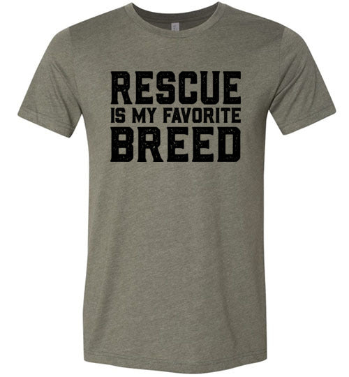 Men's Athletic Fit Crew - Rescue is my Favorite Breed