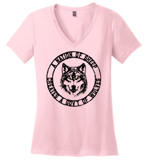 Ladies Classic Fit V-Neck - Nation Of Sheep