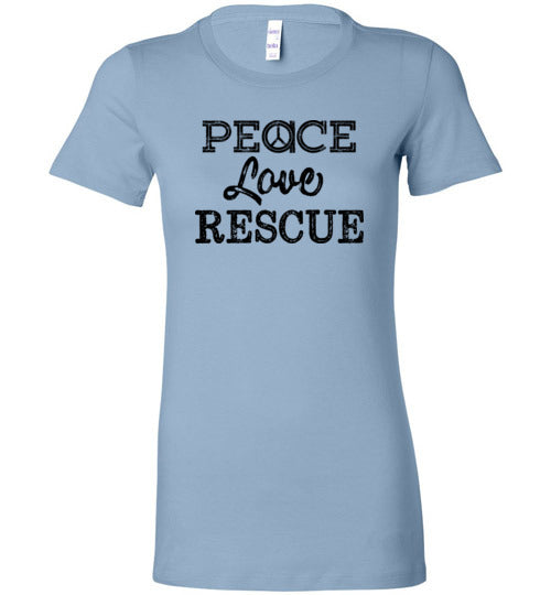 Ladies Junior Fit Crew - Peace Love Rescue