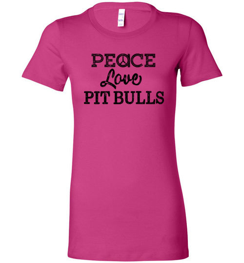 Ladies Junior Fit Crew - Peace Love Pitbulls