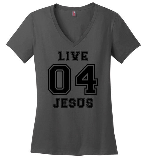 Ladies Classic Fit V-Neck - Live For Jesus