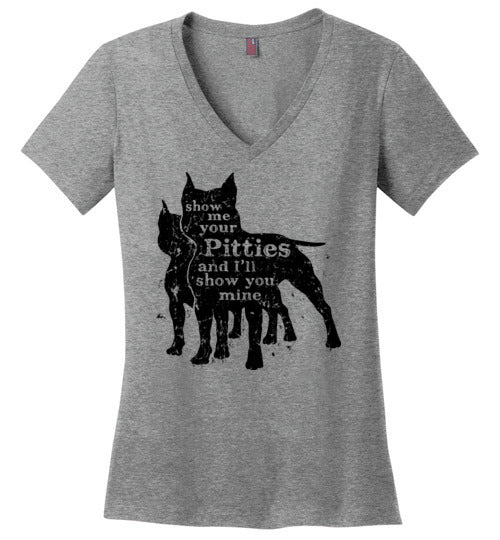 Ladies Classic Fit V-Neck - Show Me Your Pitties Cropped Ears