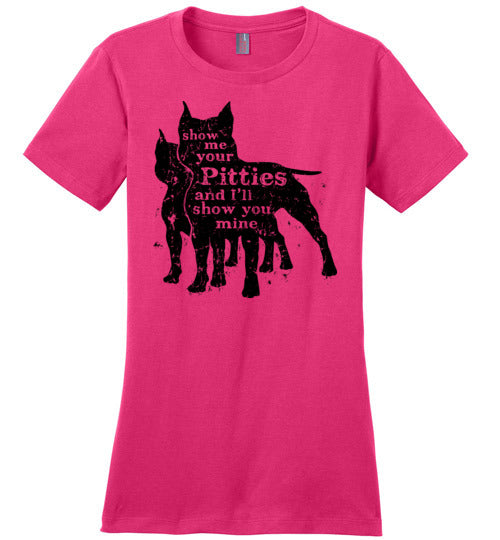 Ladies Classic Fit Crew - Show Me Your Pitties - Cropped Ears