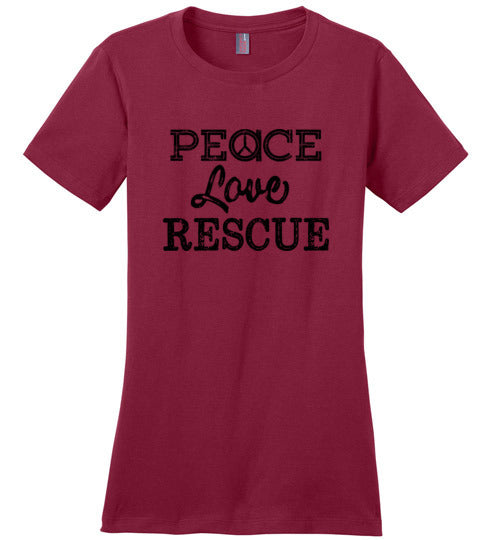 Ladies Classic Fit Crew - Peace Love Rescue