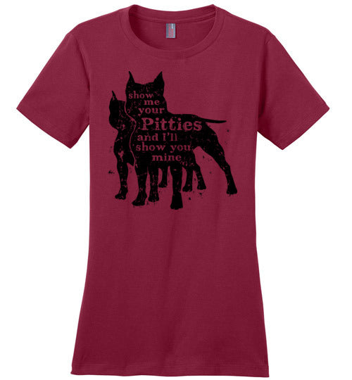 Ladies Classic Fit Crew - Show Me Your Pitties - Cropped Ears