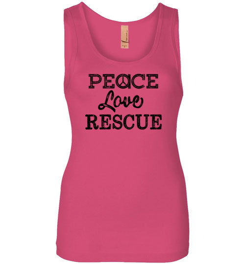 Ladies Junior Fit Tank - Peace Love Rescue