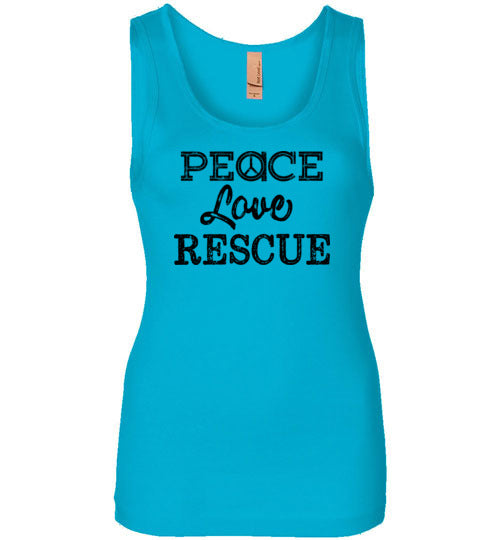 Ladies Junior Fit Tank - Peace Love Rescue