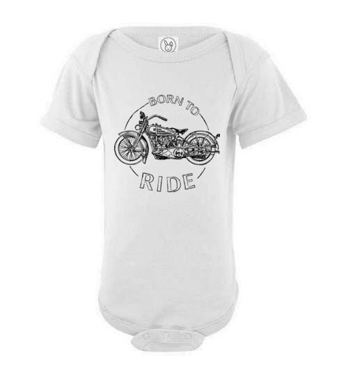 Baby Romper Short Sleeve - Born To Ride Motorcycle Short Sleeve