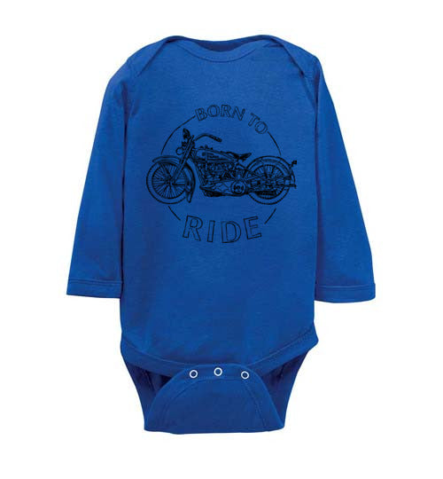 Baby Romper Long Sleeve - Born To Ride Motorcycle