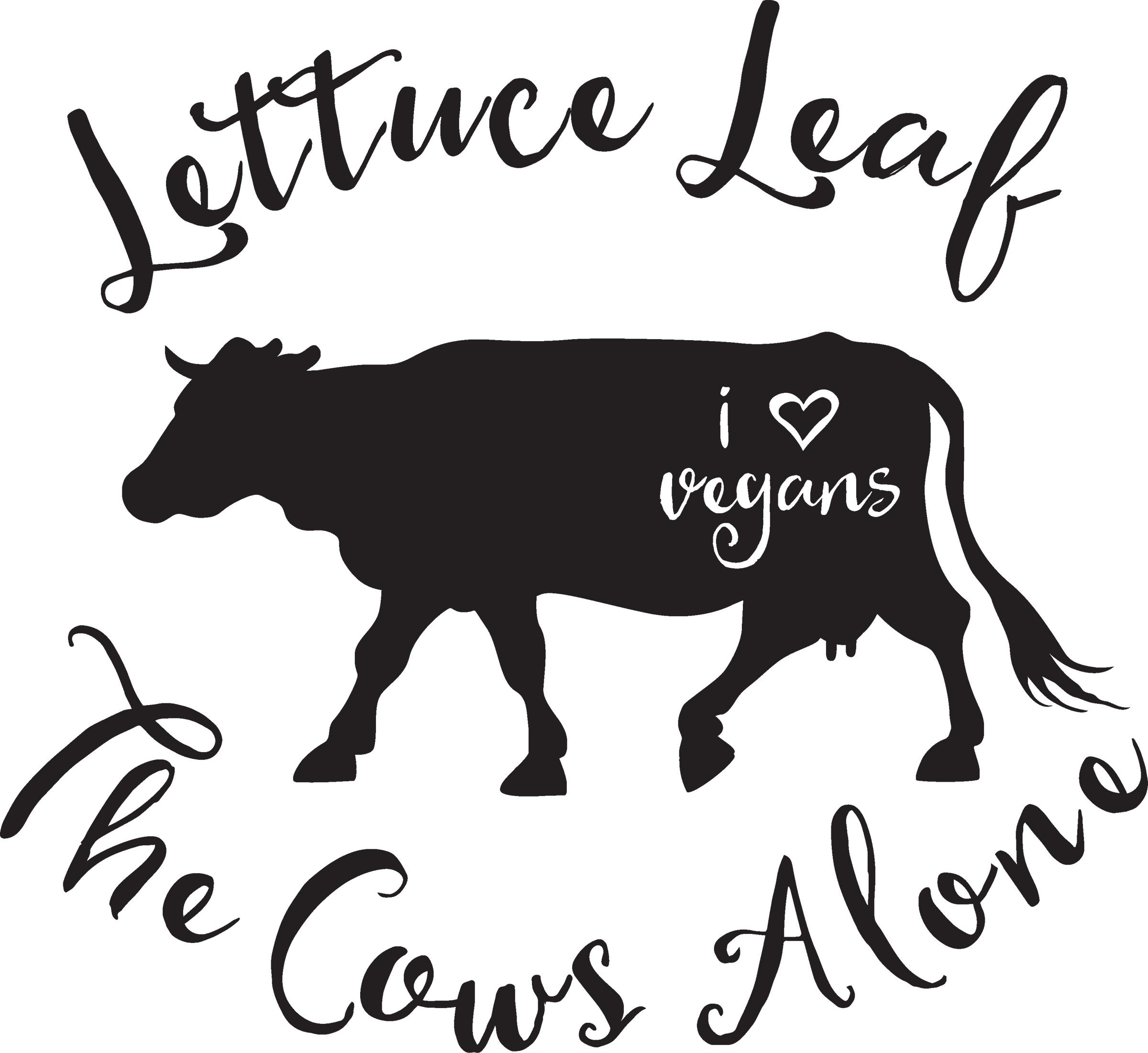 Ladies Classic Fit V-Neck - Lettuce Leaf The Cows Alone